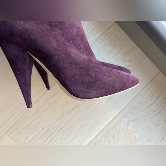 Rare find Miu Miu Suede Stiletto Bootie 7.5 dark purple - Picture 10 of 15